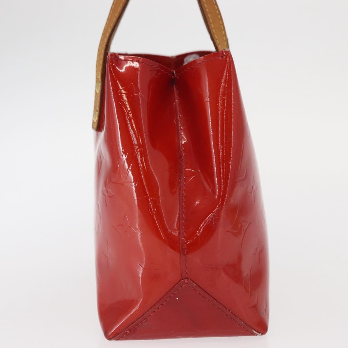 LOUIS VUITTON Monogram Vernis Reade PM Hand Bag Red Rouge M91088 LV Auth ti3591