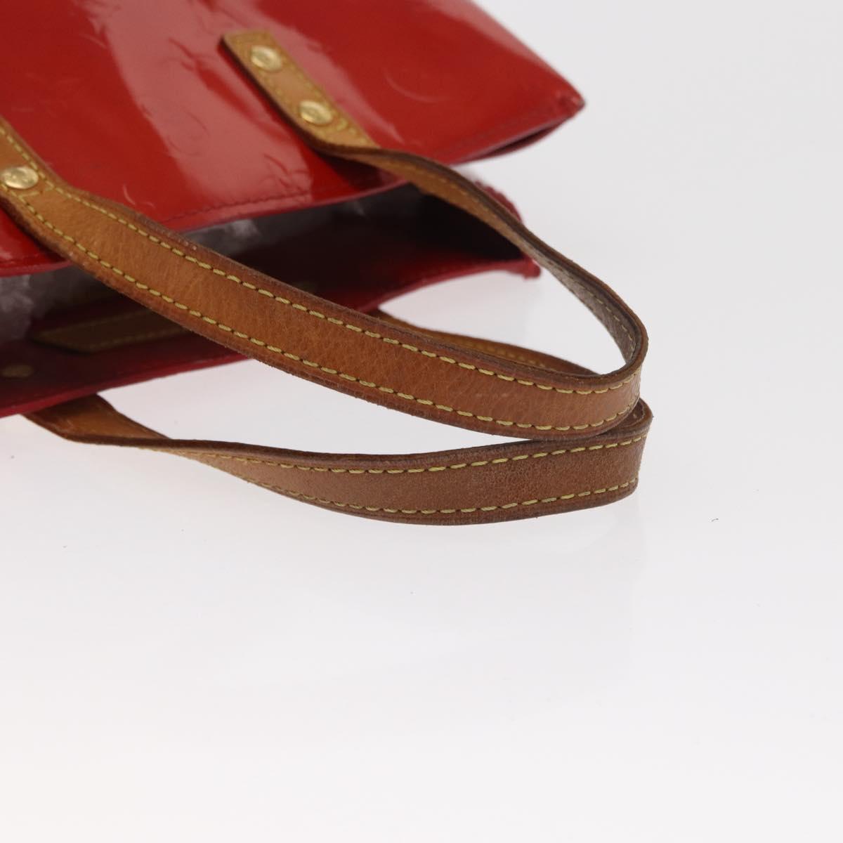LOUIS VUITTON Monogram Vernis Reade PM Hand Bag Red Rouge M91088 LV Auth ti3591