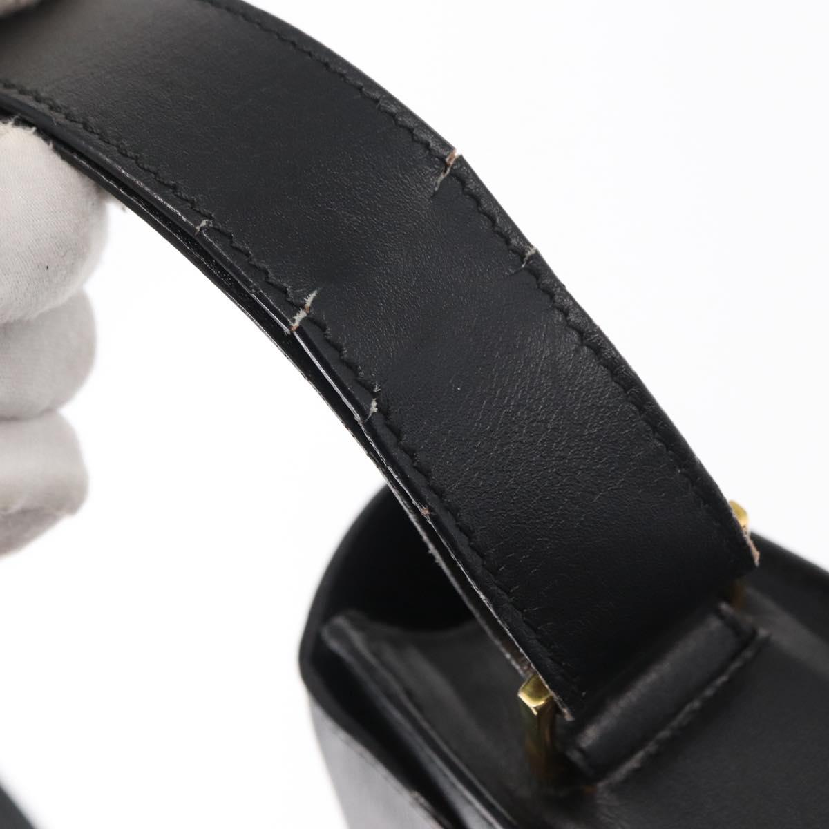 GUCCI Shoulder Bag Leather Black Gold 001 1274 1912 Auth ti3593