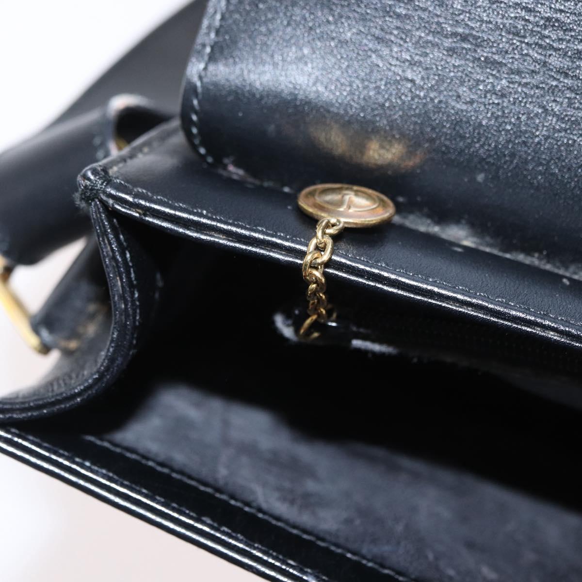 GUCCI Shoulder Bag Leather Black Gold 001 1274 1912 Auth ti3593