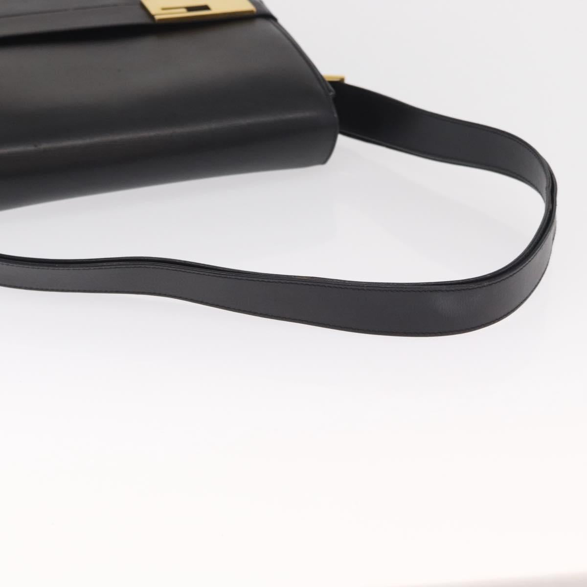 GUCCI Shoulder Bag Leather Black Gold 001 1274 1912 Auth ti3593