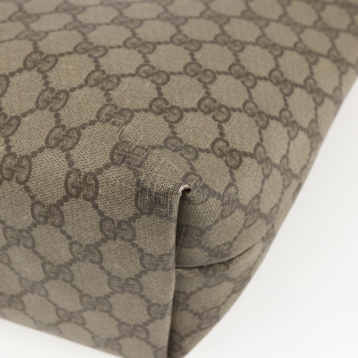 GUCCI GG Supreme Web Sherry Line Tote Bag PVC Beige Auth ti3595