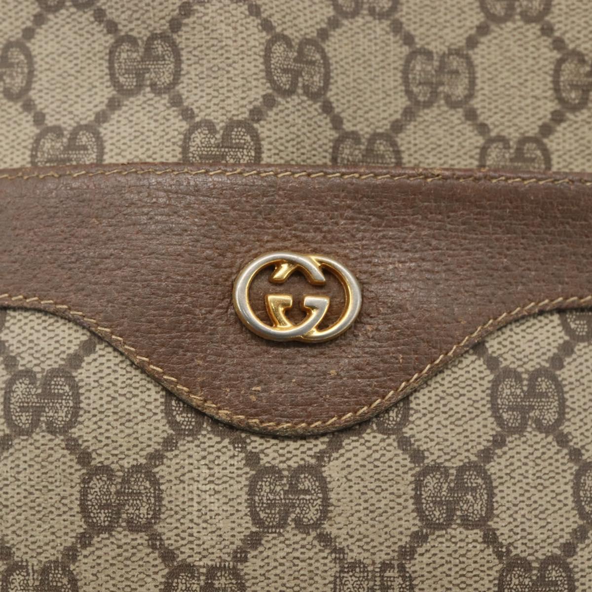 GUCCI GG Supreme Web Sherry Line Tote Bag PVC Beige Auth ti3595