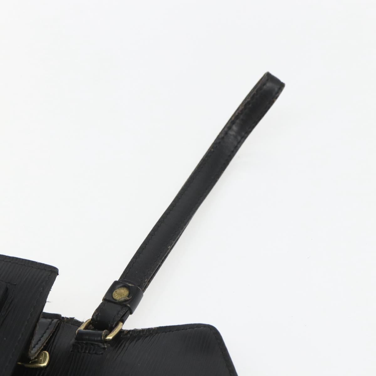LOUIS VUITTON Epi Serie Dragonne Clutch Bag Black Noir M52612 LV Auth ti3606