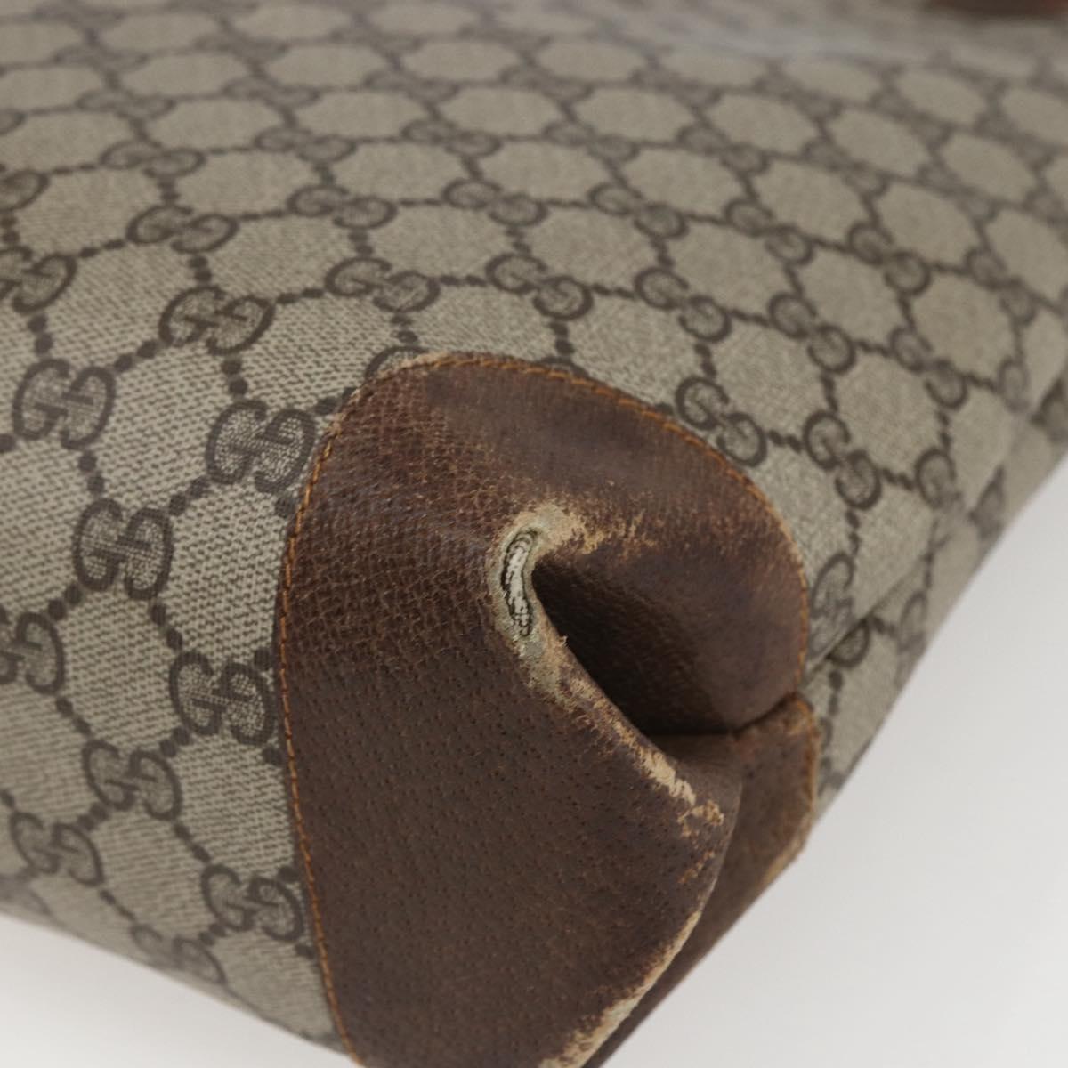 GUCCI GG Supreme Web Sherry Line Tote Bag PVC Beige Auth ti3608