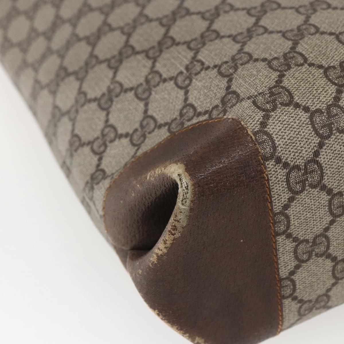 GUCCI GG Supreme Web Sherry Line Tote Bag PVC Beige Auth ti3608