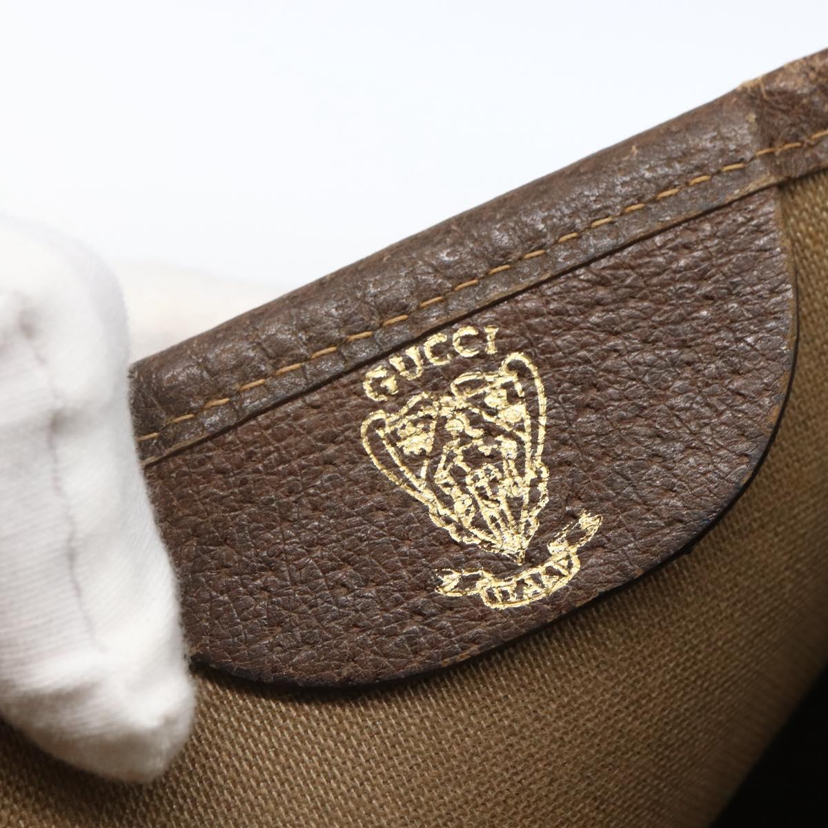 GUCCI GG Supreme Web Sherry Line Tote Bag PVC Beige Auth ti3608