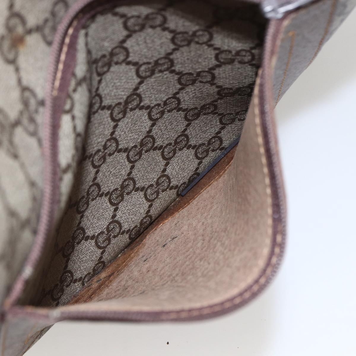 GUCCI GG Supreme Web Sherry Line Tote Bag PVC Beige Auth ti3608