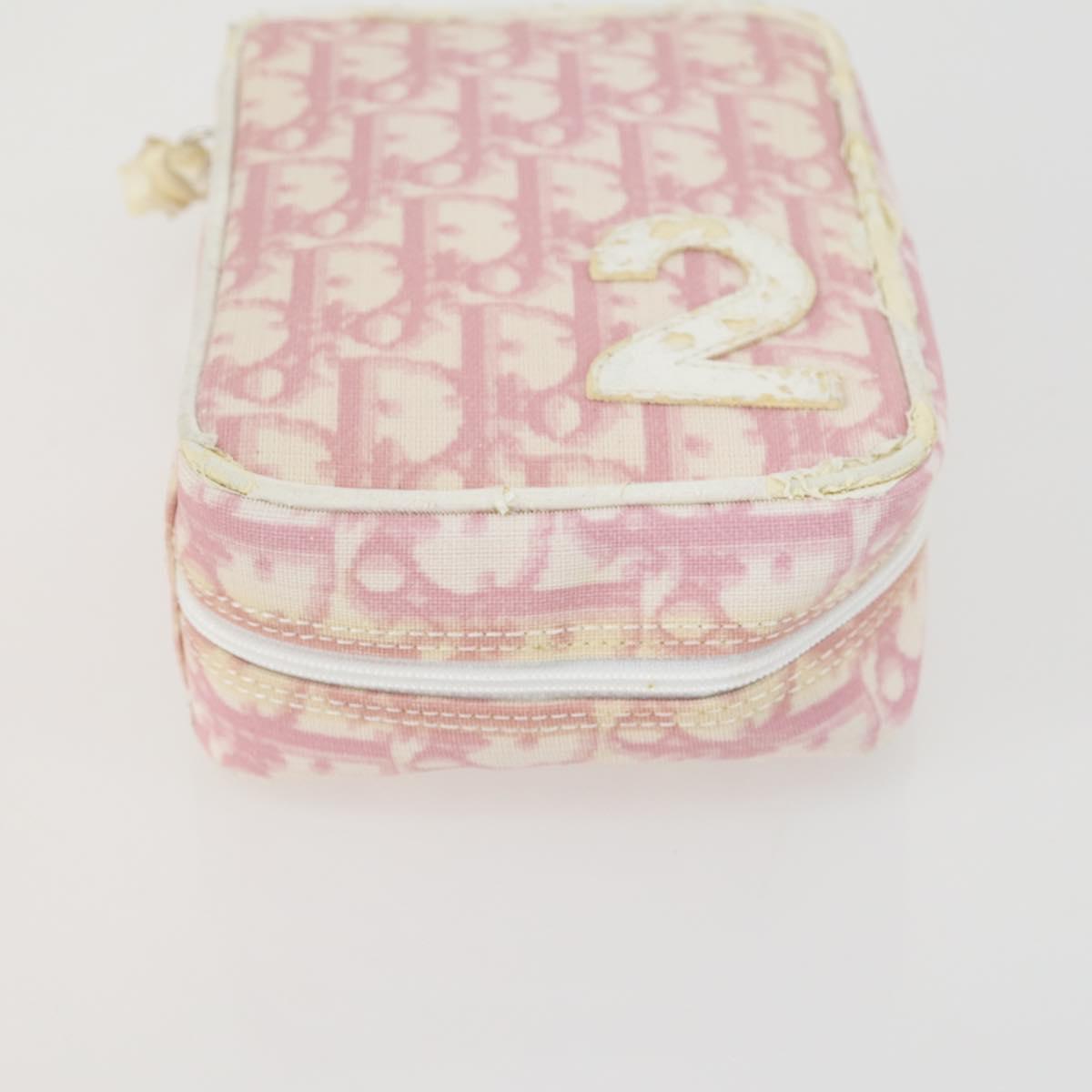 Christian Dior PRADA Pouch Nylon PVC 4 Set Pink Khaki pink Auth ti3613