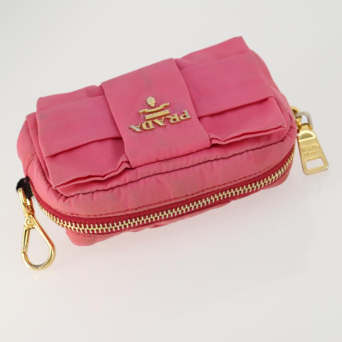 Christian Dior PRADA Pouch Nylon PVC 4 Set Pink Khaki pink Auth ti3613