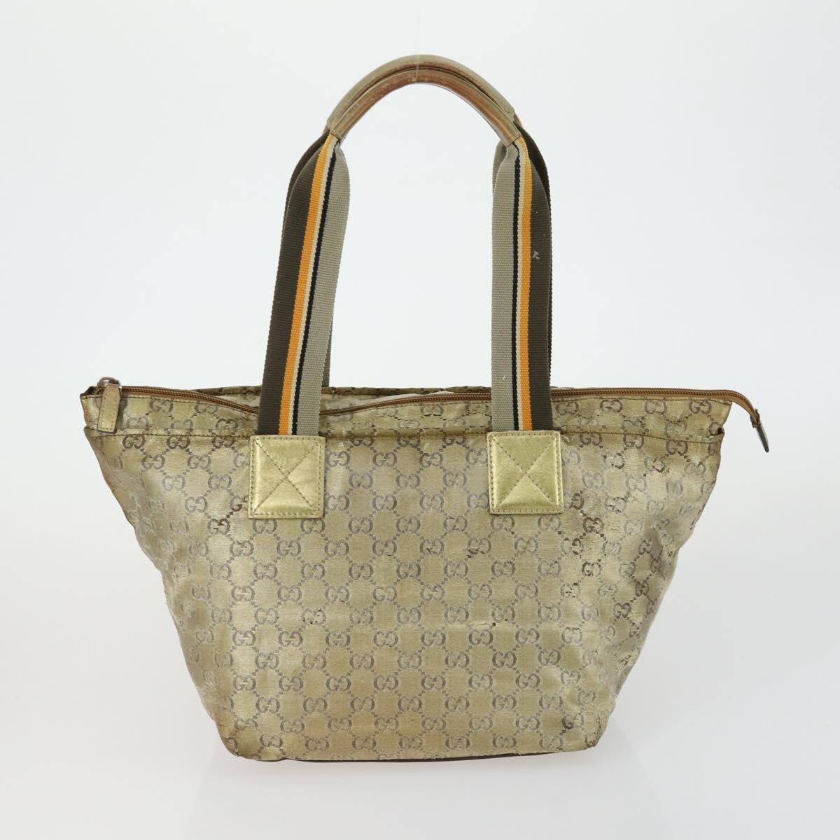 FENDI Gucci Hermes GG Canvas Hand Bag Canvas PVC 3 Set Black Beige Auth ti3619