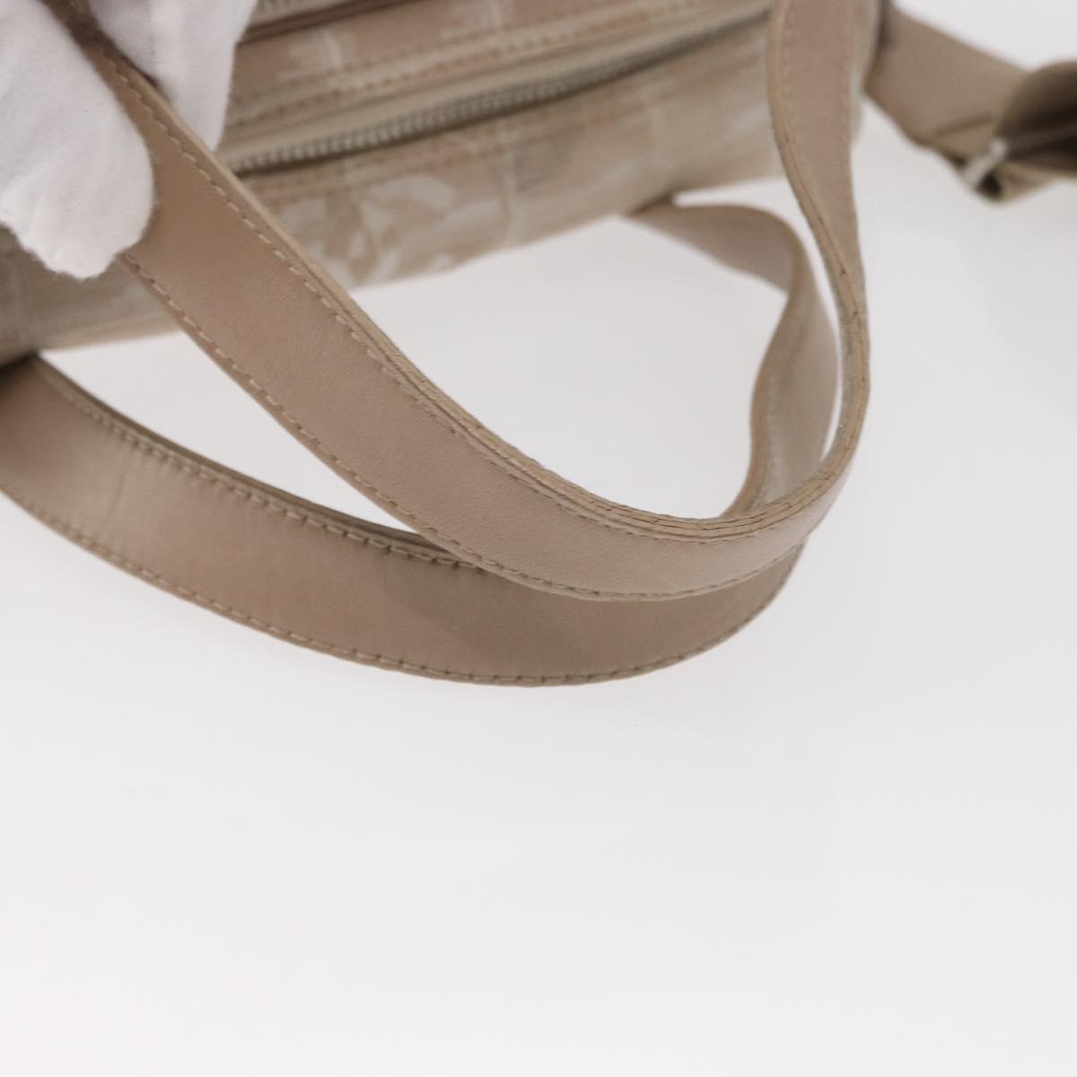 CHANEL New Travel Line Hand Bag Nylon 2way Beige Silver CC Auth ti3621