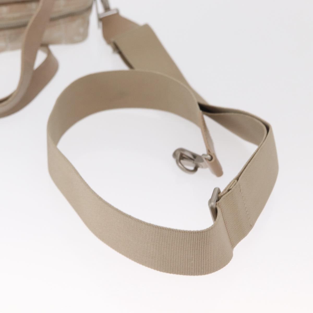 CHANEL New Travel Line Hand Bag Nylon 2way Beige Silver CC Auth ti3621