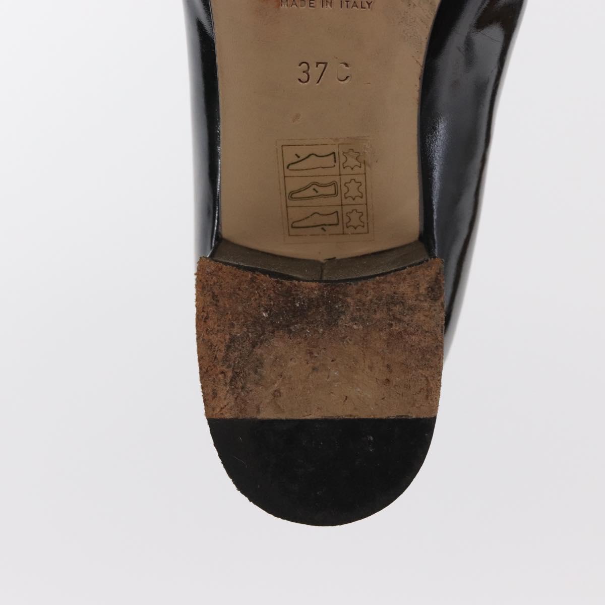 GUCCI Pumps Patent leather Black Auth ti3629