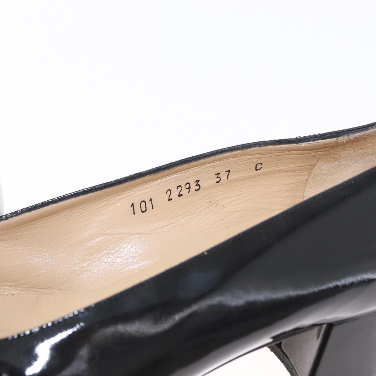 GUCCI Pumps Patent leather Black Auth ti3629