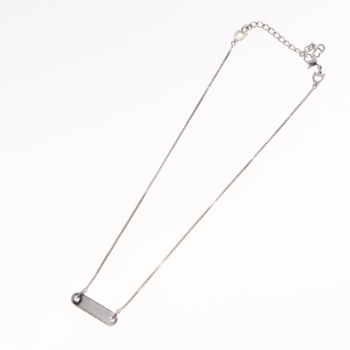Christian Dior Choker metal Silver Auth ti3633