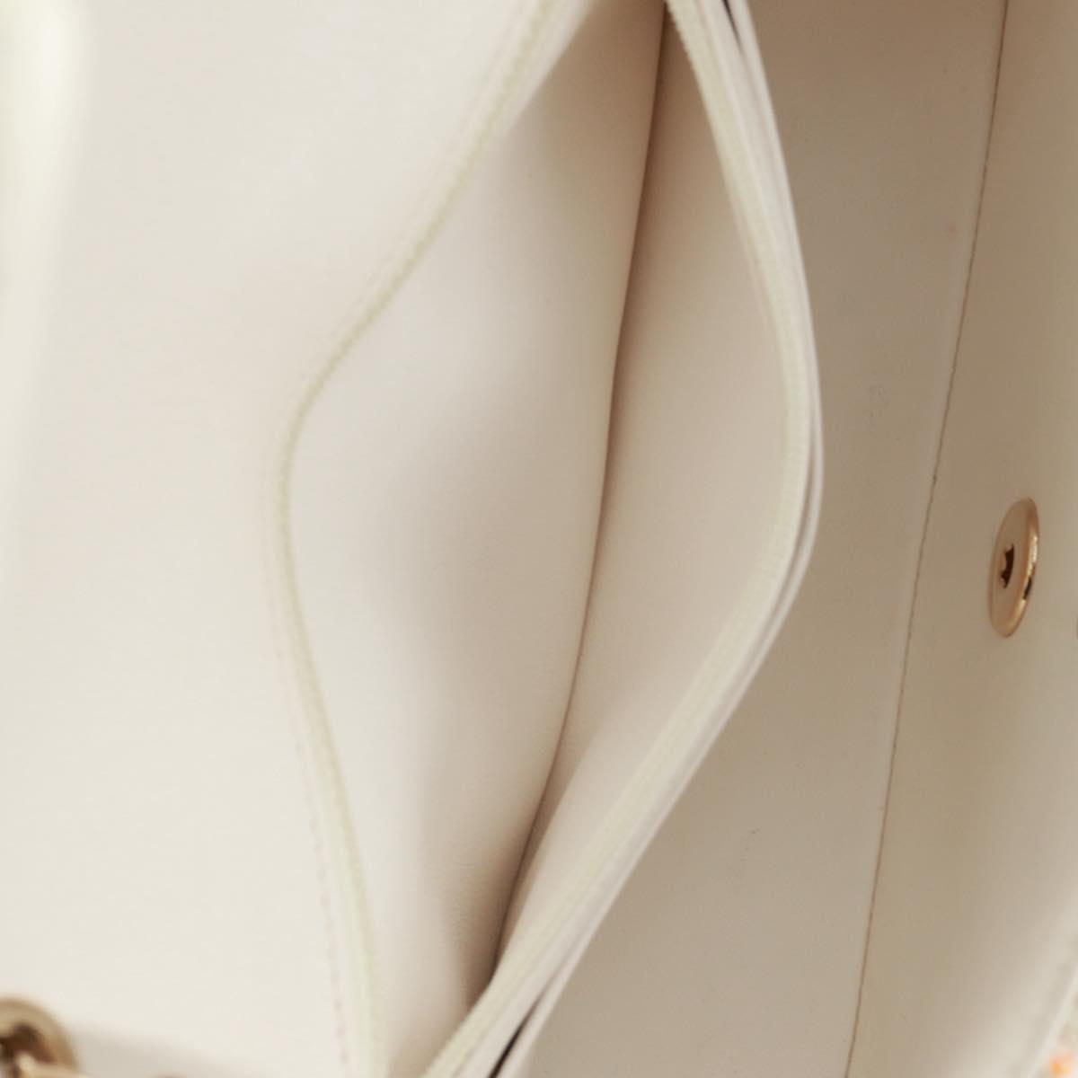 CHANEL Mini Matelasse Chain Shoulder Bag tweed White Gold CC Auth ti3635SM