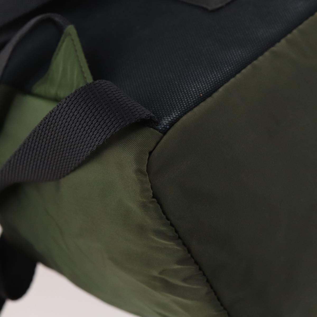 PRADA Backpack Nylon Green Silver Auth ti3636
