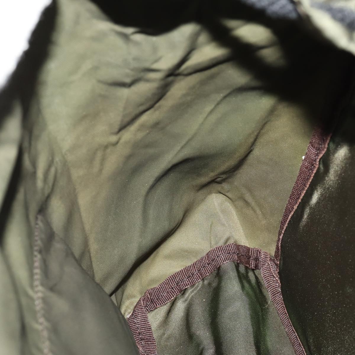 PRADA Backpack Nylon Green Silver Auth ti3636