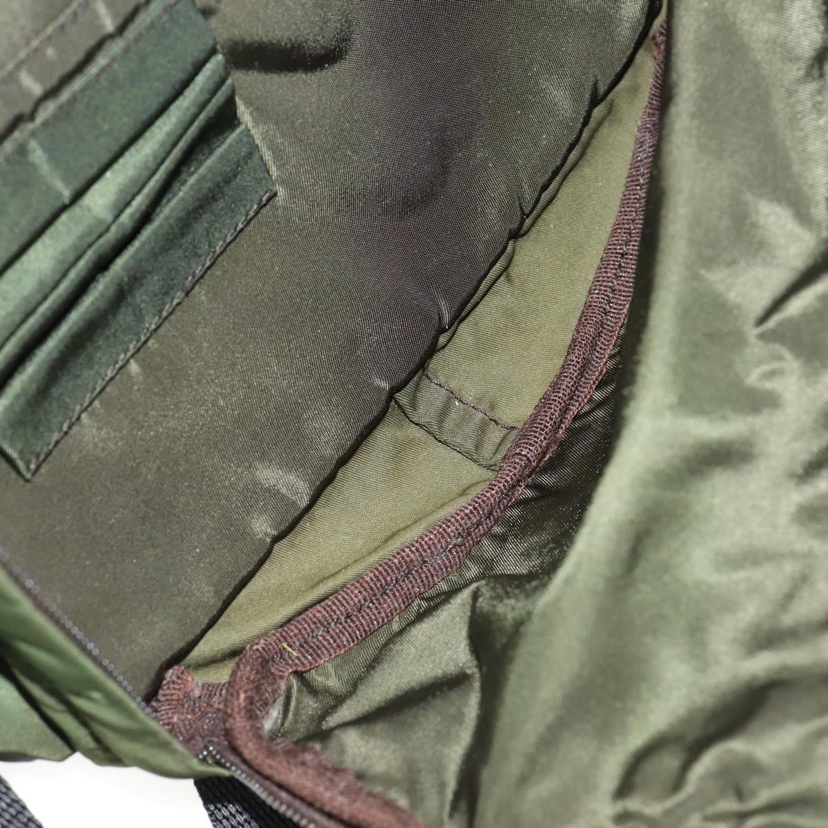 PRADA Backpack Nylon Green Silver Auth ti3636