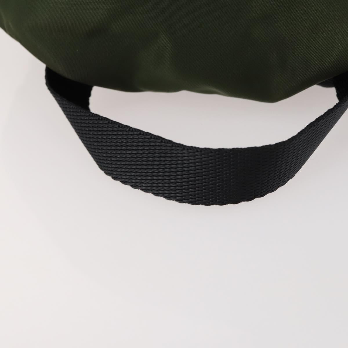PRADA Backpack Nylon Green Silver Auth ti3636