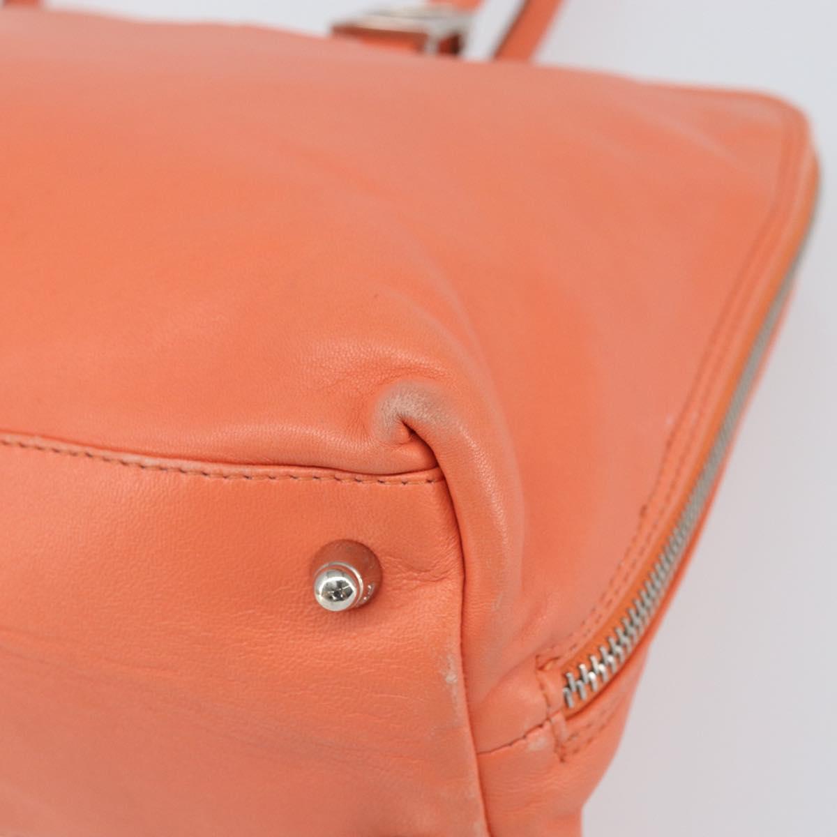 FENDI Hand Bag Leather Pink Silver Auth ti3638