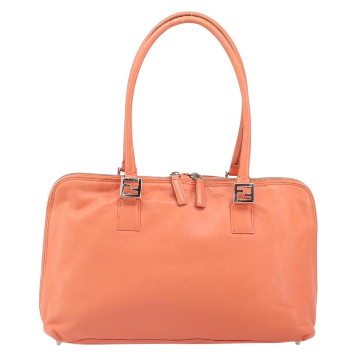 FENDI Hand Bag Leather Pink Silver Auth ti3638