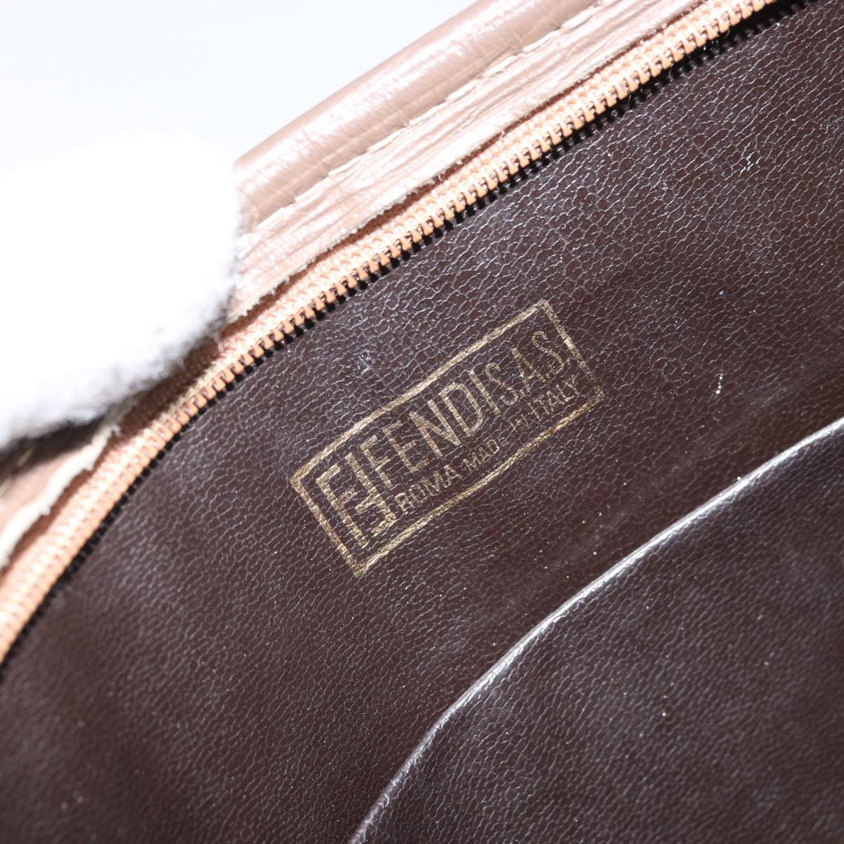 FENDI Zucchino Canvas Clutch Bag Brown Auth ti3640