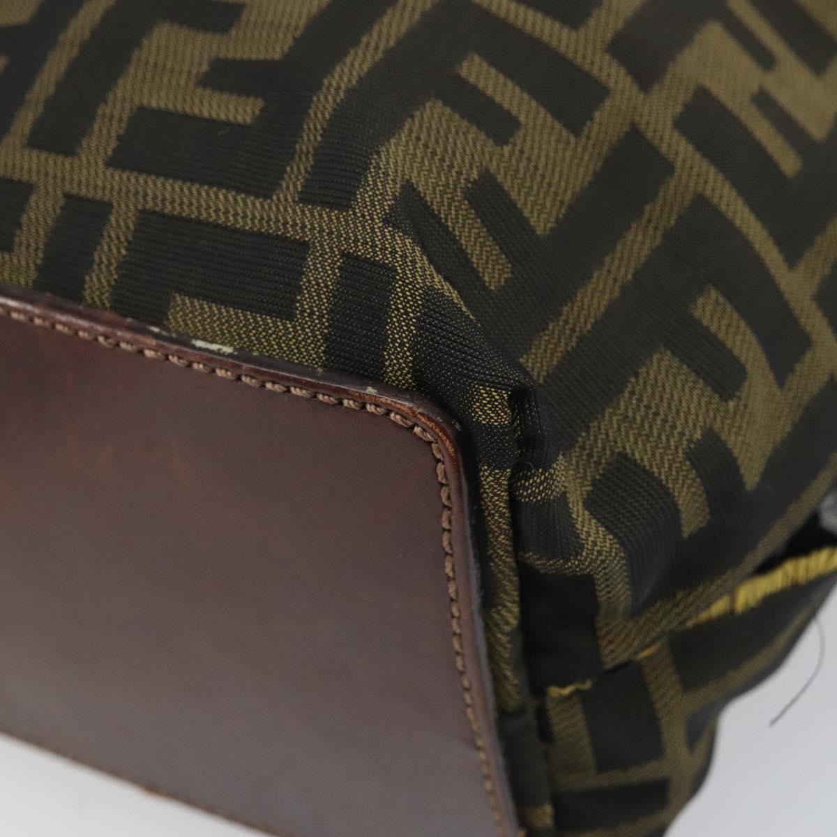 FENDI Zucca Canvas Hand Bag Black Brown Auth ti3643