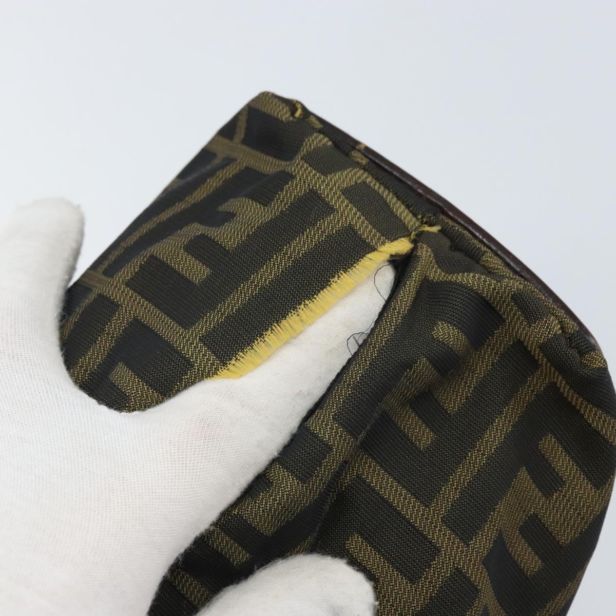 FENDI Zucca Canvas Hand Bag Black Brown Auth ti3643