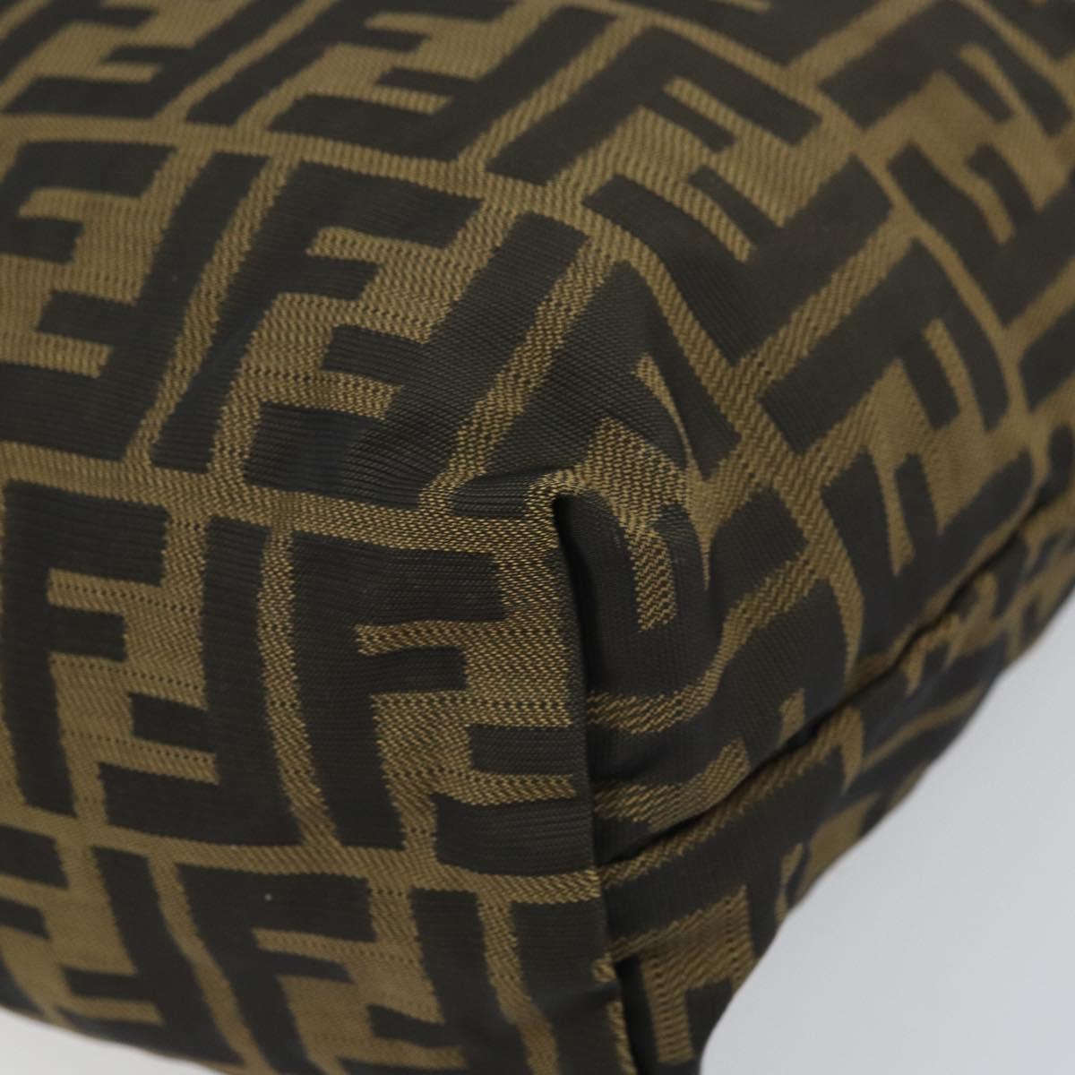 FENDI Zucca Canvas Pouch Black Brown Auth ti3644