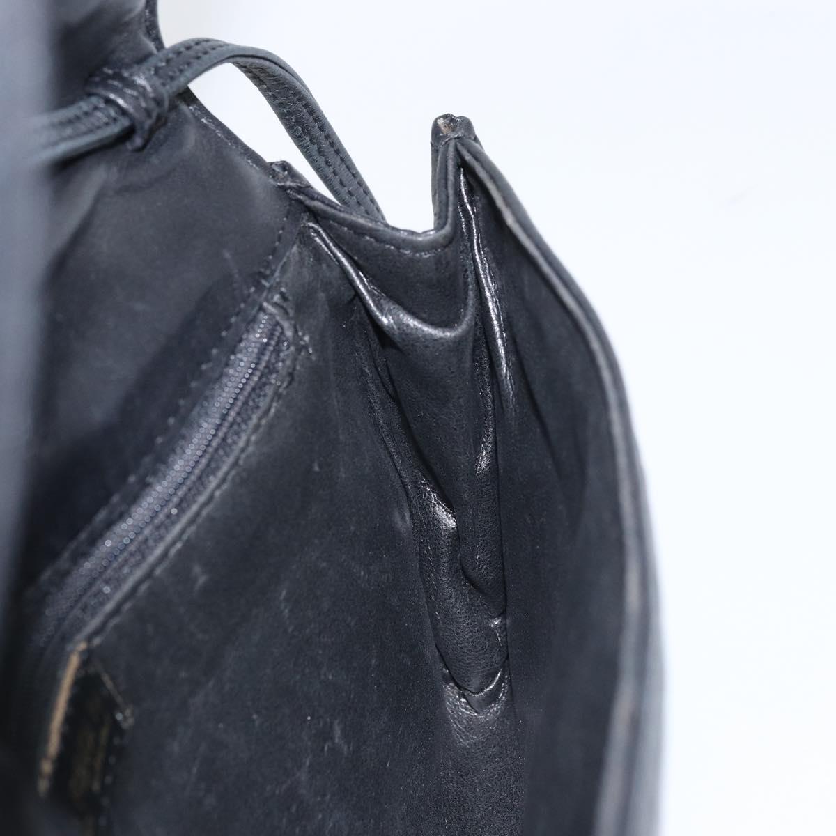 FENDI Shoulder Bag Leather Black Gold Auth ti3646
