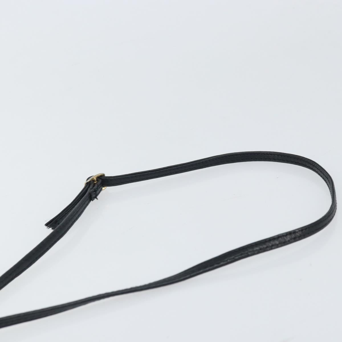 FENDI Shoulder Bag Leather Black Gold Auth ti3646