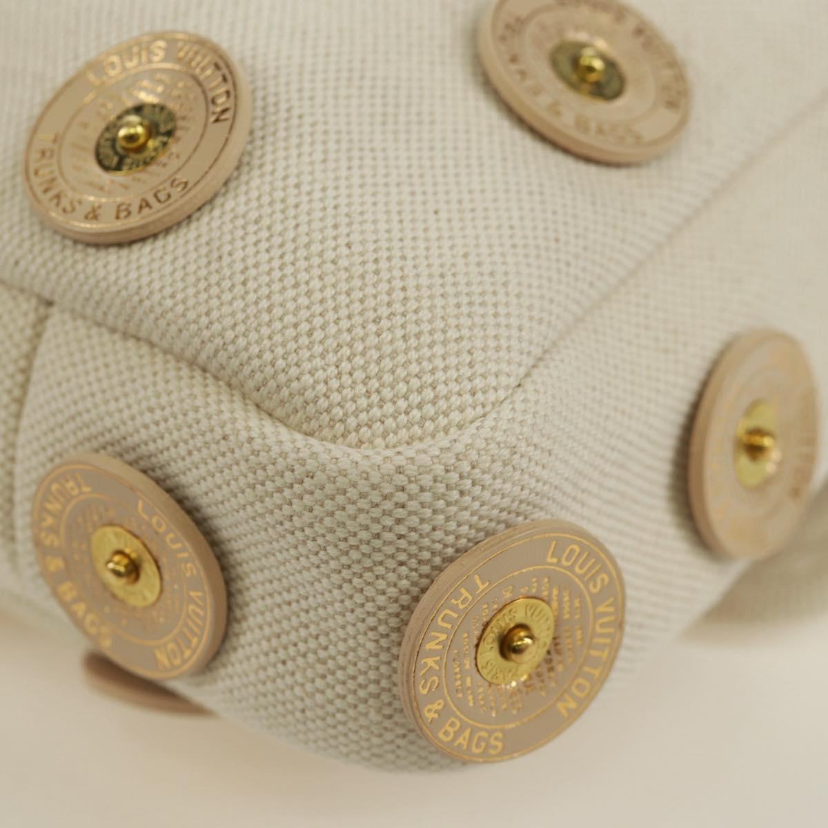 LOUIS VUITTON Tinkerbell Polka Dots Panama Bag Canvas White M95407 Auth ti3650SM