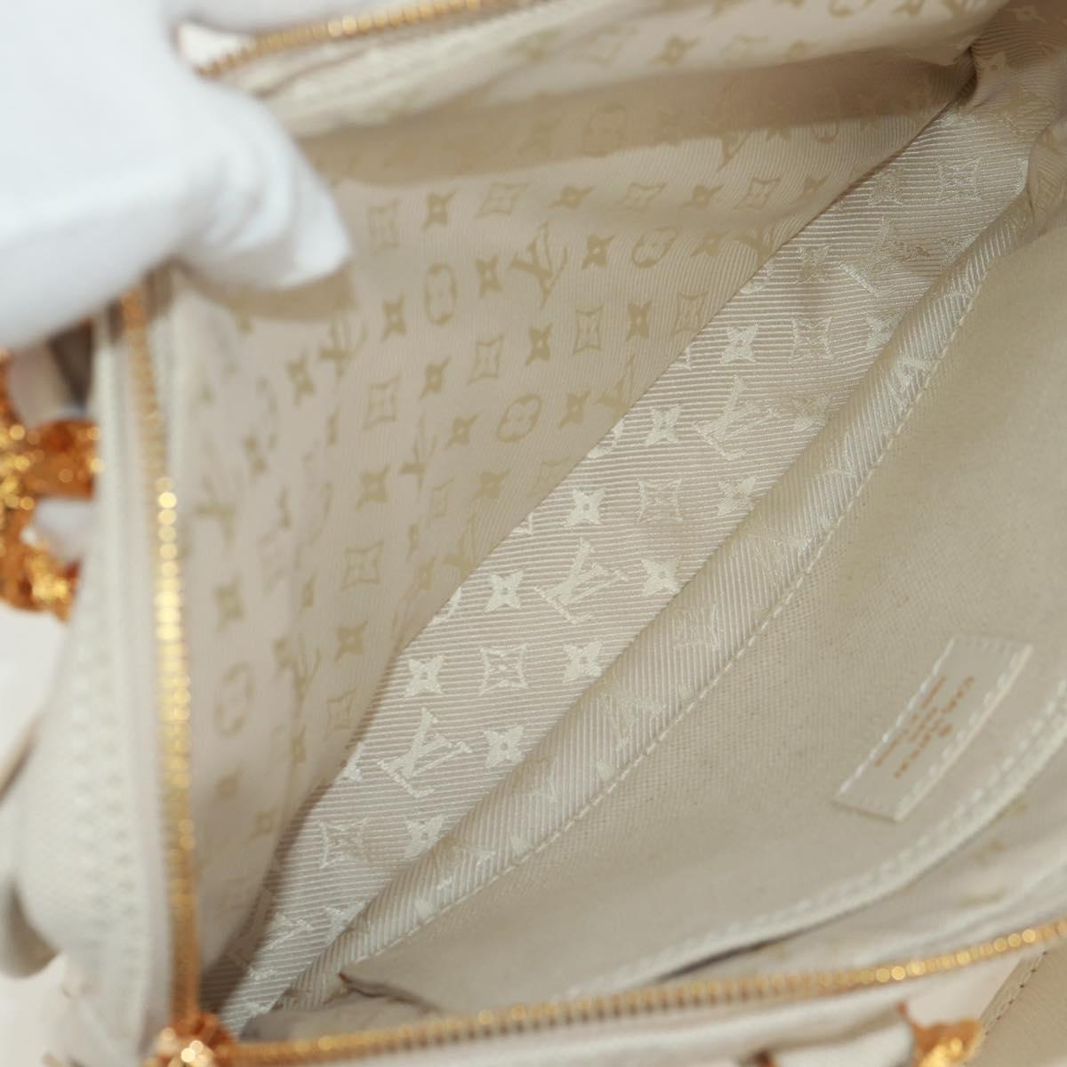 LOUIS VUITTON Tinkerbell Polka Dots Panama Bag Canvas White M95407 Auth ti3650SM