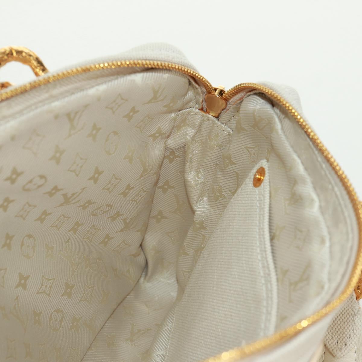LOUIS VUITTON Tinkerbell Polka Dots Panama Bag Canvas White M95407 Auth ti3650SM