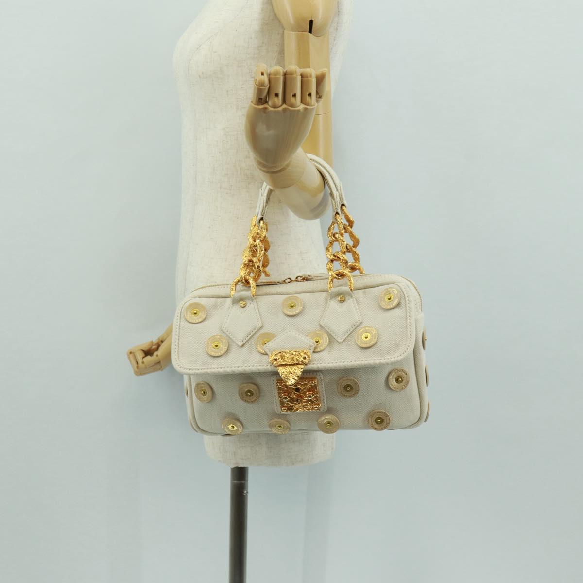 LOUIS VUITTON Tinkerbell Polka Dots Panama Bag Canvas White M95407 Auth ti3650SM