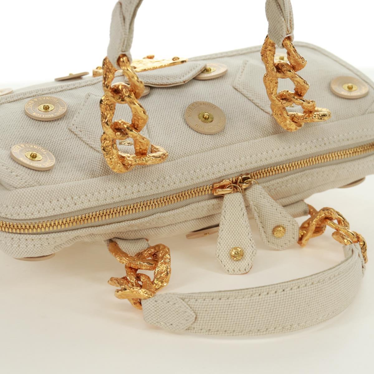 LOUIS VUITTON Tinkerbell Polka Dots Panama Bag Canvas White M95407 Auth ti3650SM