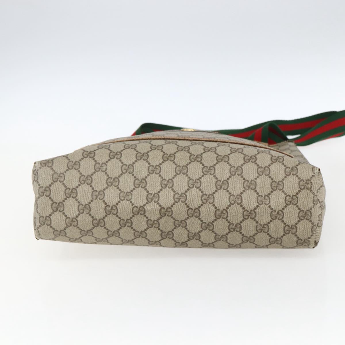 GUCCI GG Supreme Web Sherry Line Tote Bag PVC Beige Red 89 02 003 Auth ti3661