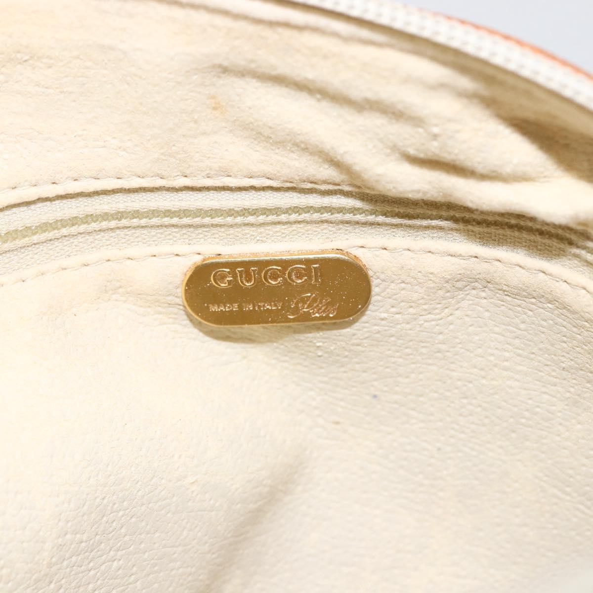 GUCCI GG Plus Supreme Shoulder Bag PVC Gold White Auth ti3663