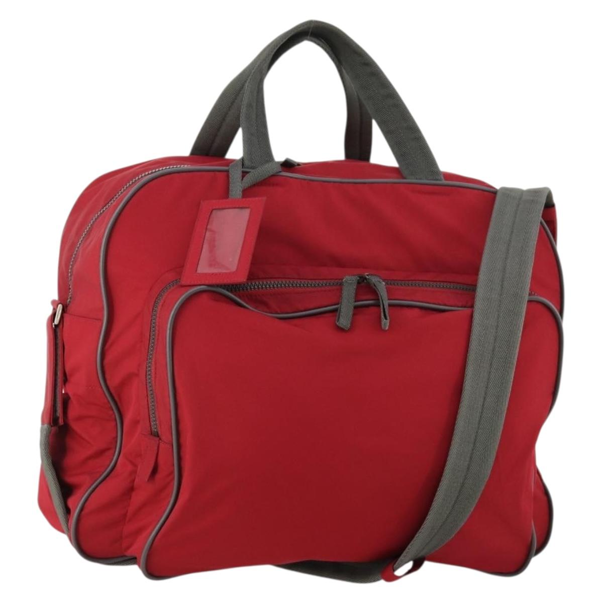 PRADA Sports Boston Bag Nylon 2way Red Auth ti3664
