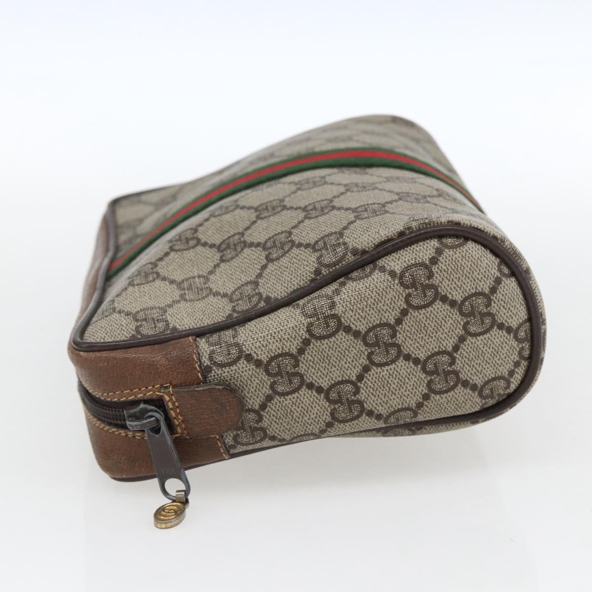 GUCCI GG Supreme Web Sherry Line Bag PVC Beige Red 32 014 3553 Auth ti3666