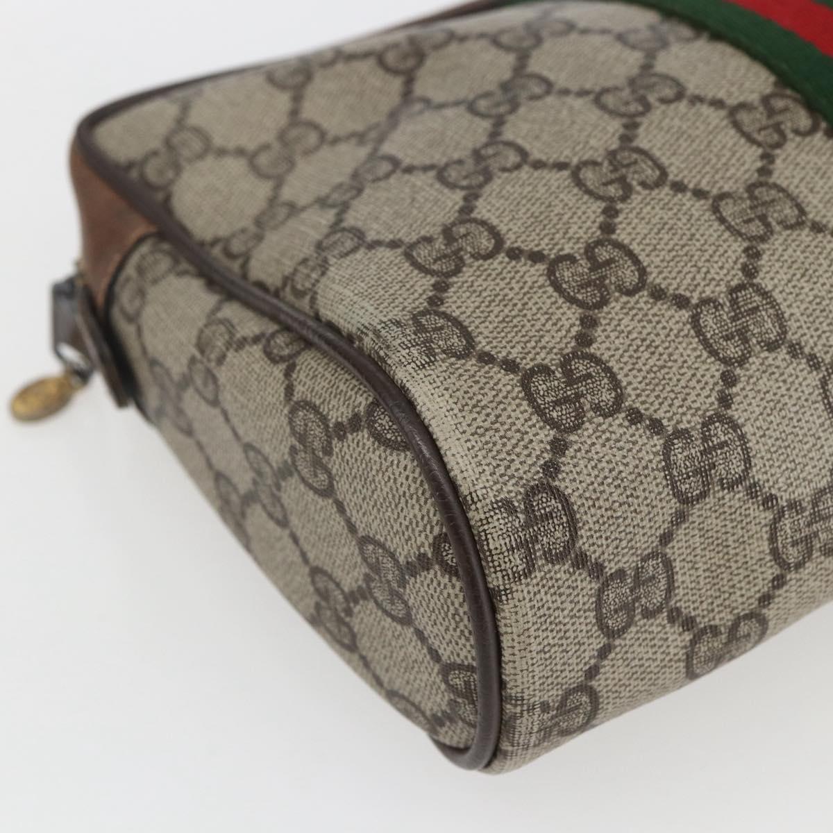 GUCCI GG Supreme Web Sherry Line Bag PVC Beige Red 32 014 3553 Auth ti3666