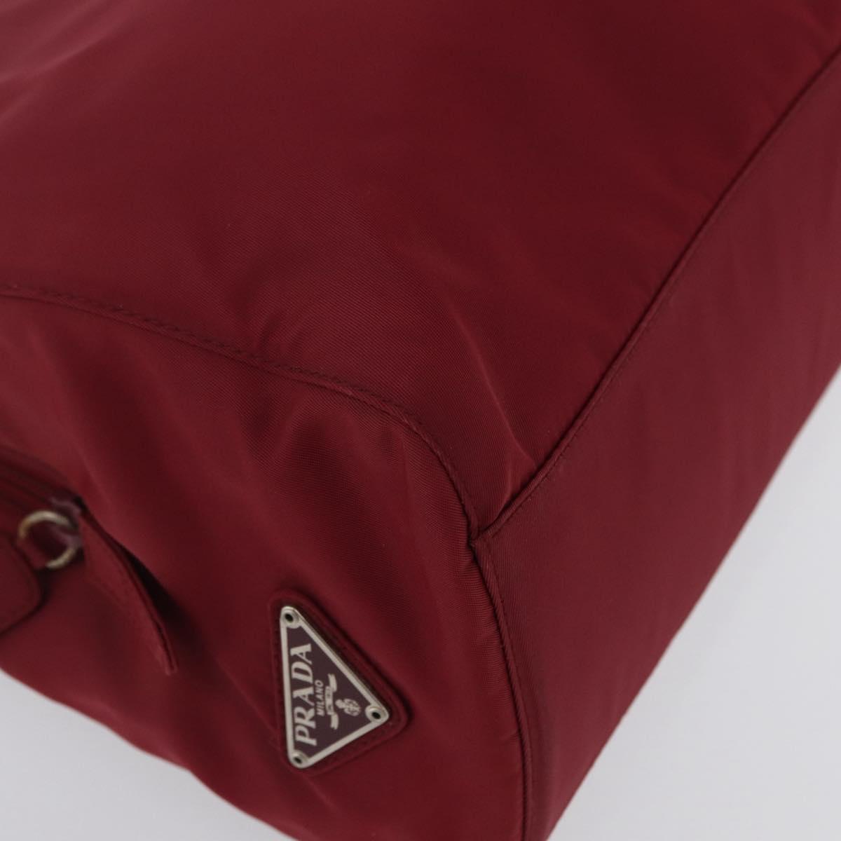 PRADA Hand Bag Nylon Red Auth ti3669