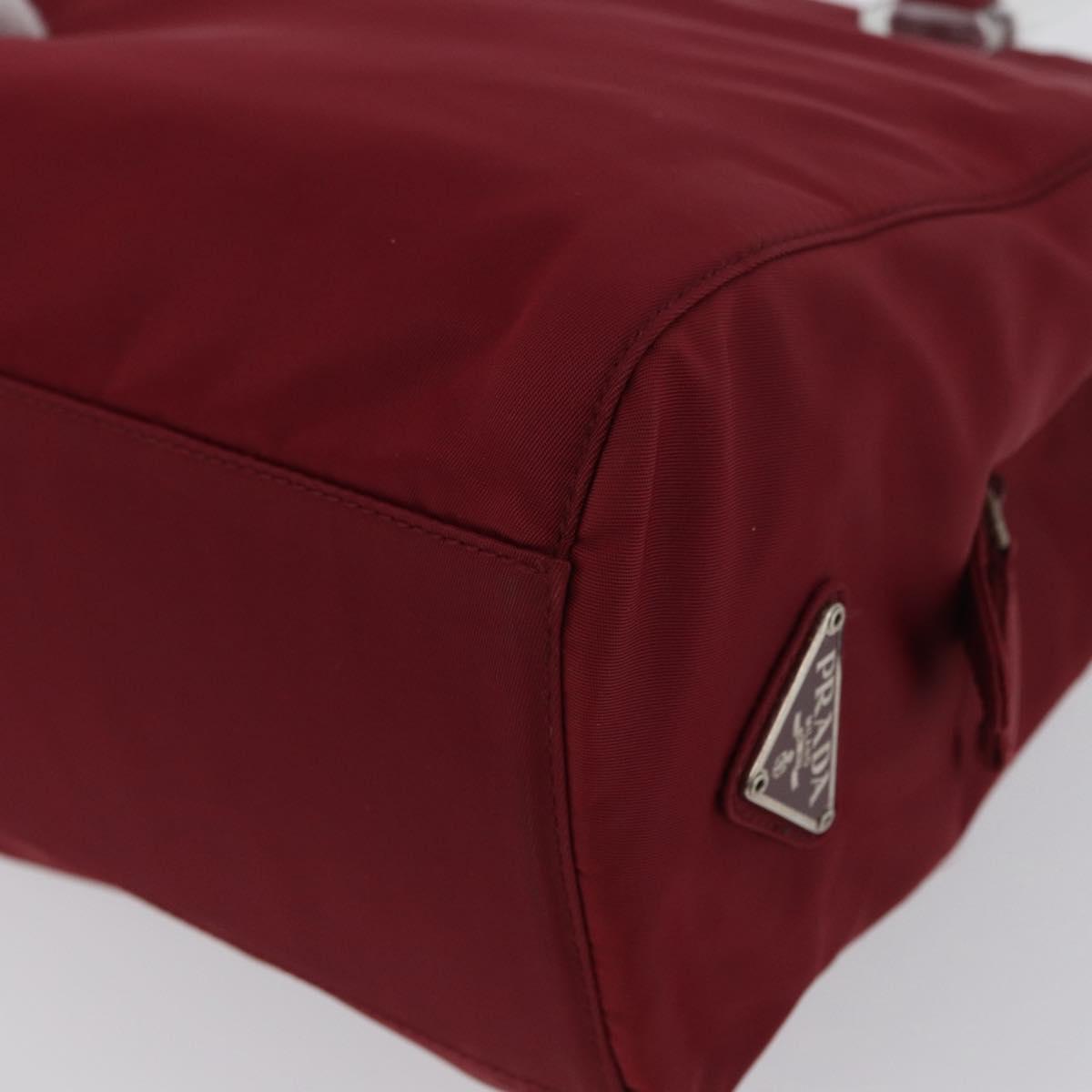 PRADA Hand Bag Nylon Red Auth ti3669