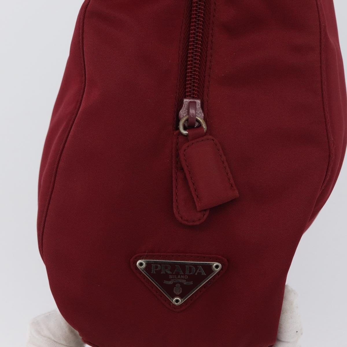 PRADA Hand Bag Nylon Red Auth ti3669