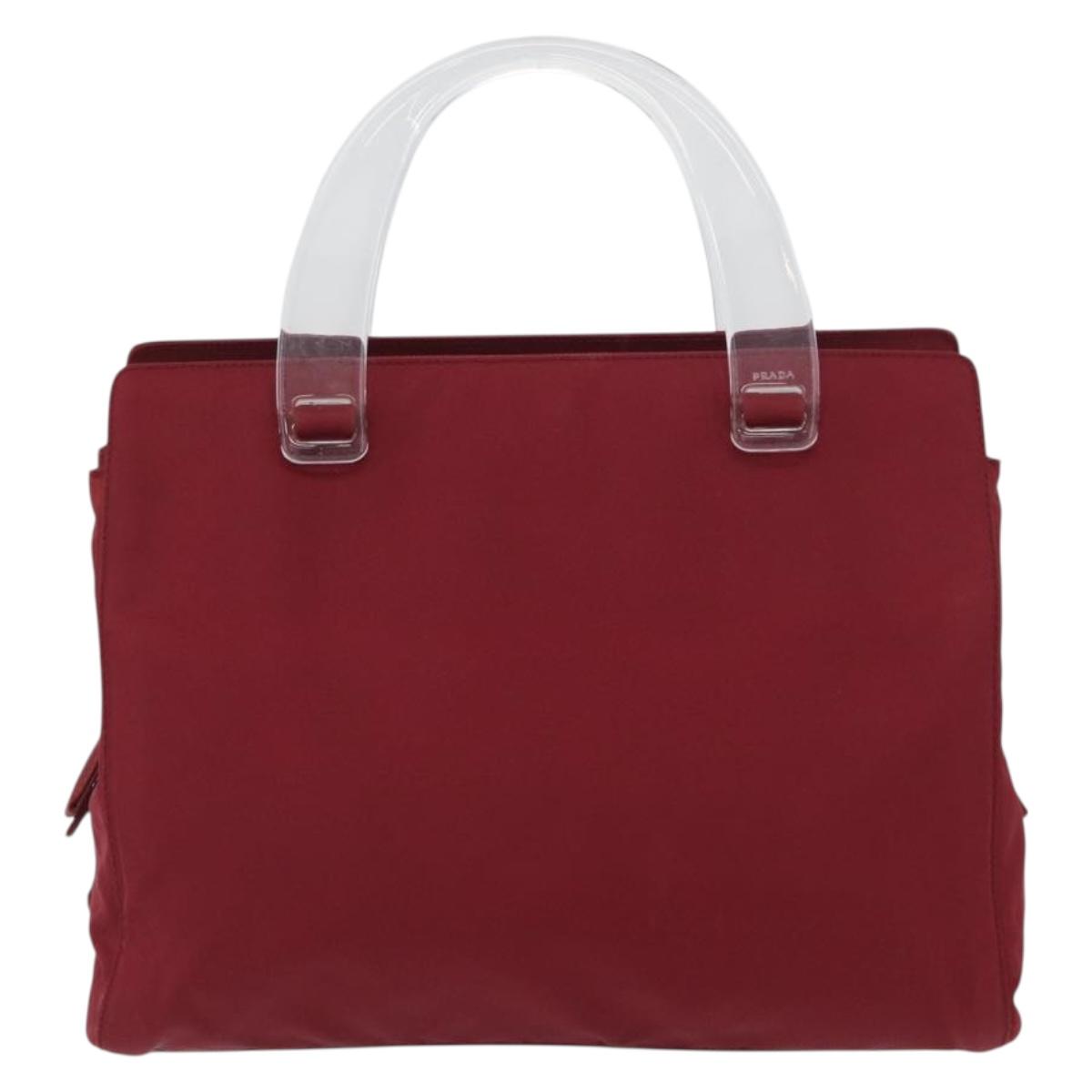 PRADA Hand Bag Nylon Red Auth ti3669