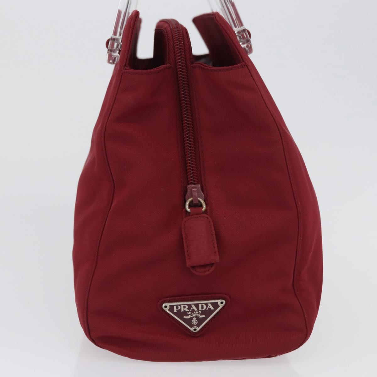 PRADA Hand Bag Nylon Red Auth ti3669