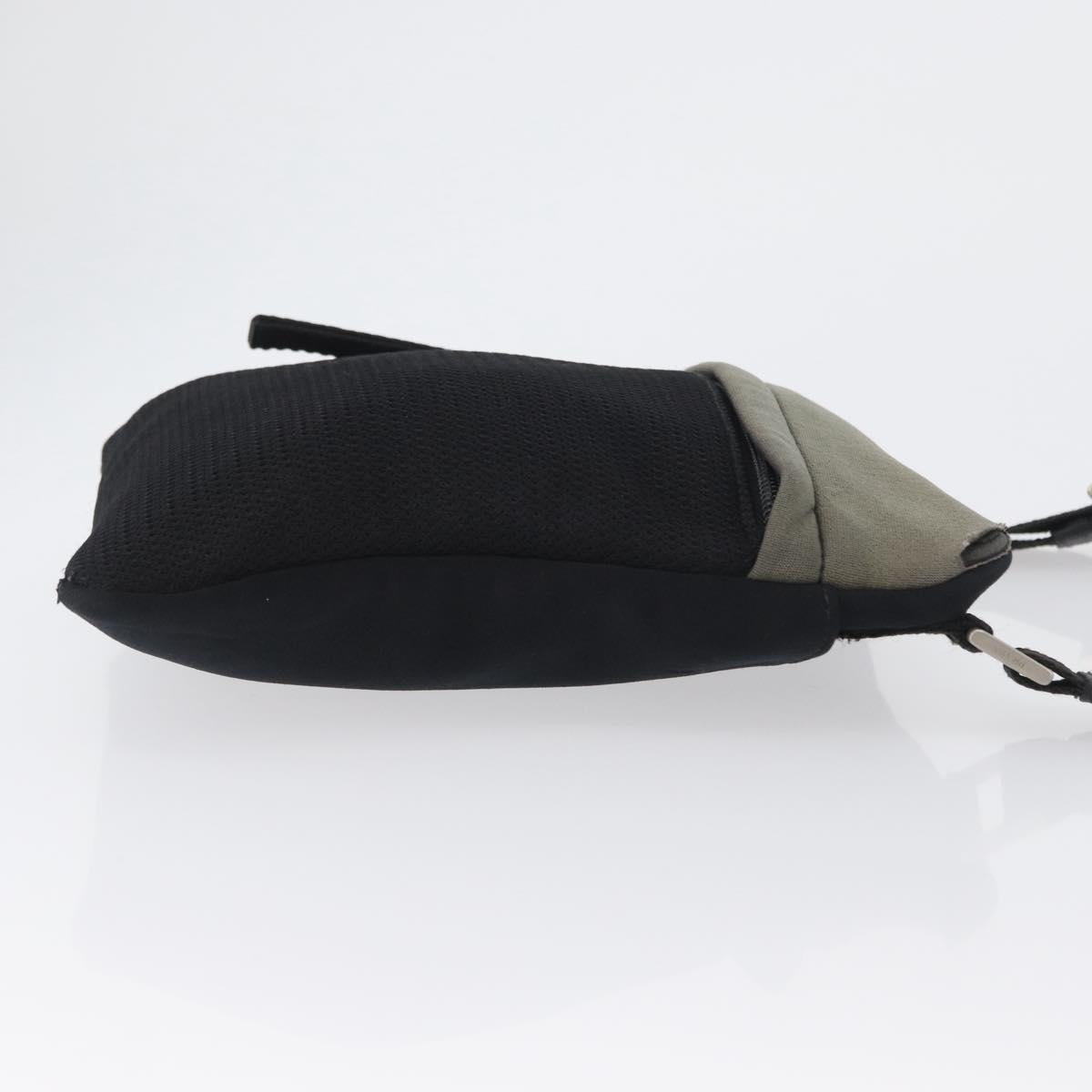 PRADA Sports Shoulder Bag Nylon Khaki Silver Auth ti3670