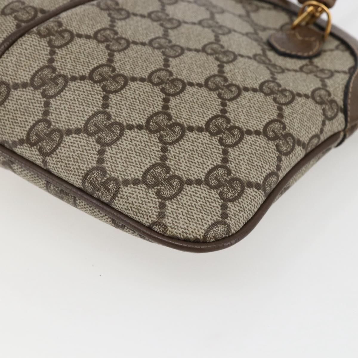 GUCCI GG Supreme Web Sherry Line Bag PVC Beige Red 904 02 047 Auth ti3671